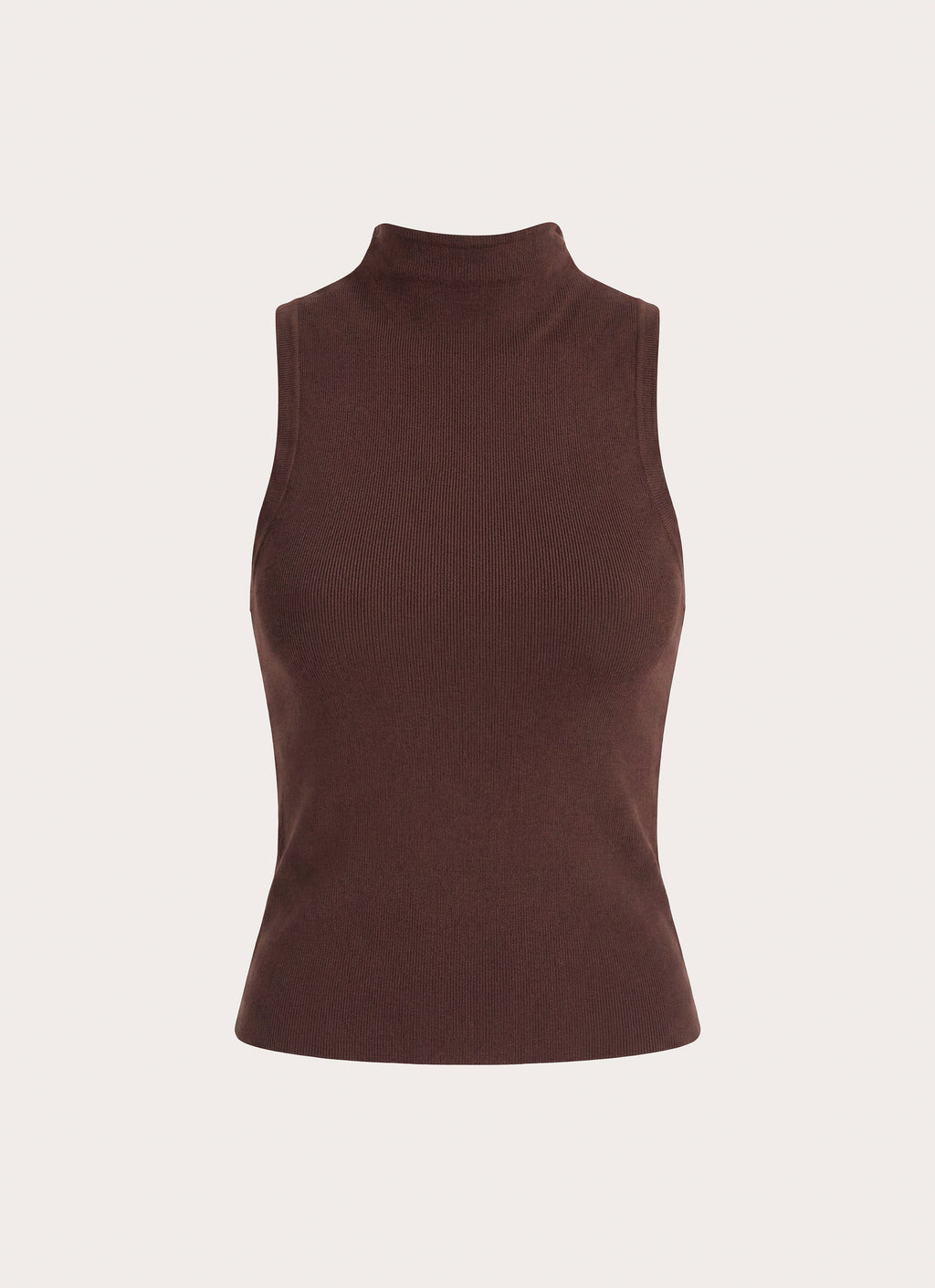 Aviara Knit High Neck Top - Chocolate