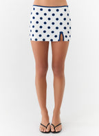 Elliot Mini Skirt - Porcelain Blue Polka Dot
