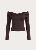 Emmely Off Shoulder Top - Chocolate