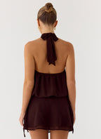 Everywhere I Go Mini Skirt - Chocolate