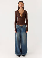 Francis Long Sleeve Top - Chocolate