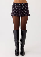 Get No Sleep Mini Skort - Black Polkadot