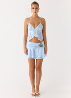 Glynne Shell Mini Skirt - Baby Blue