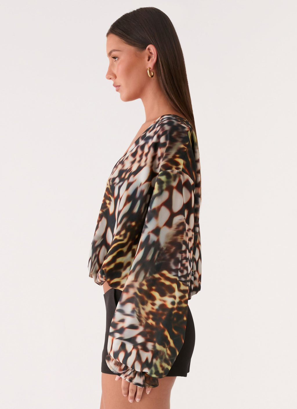 Isolde Top - Leopard Hibiscus
