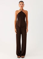 Jorjianna Halter Top - Chocolate