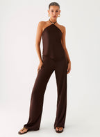 Jorjianna Halter Top - Chocolate