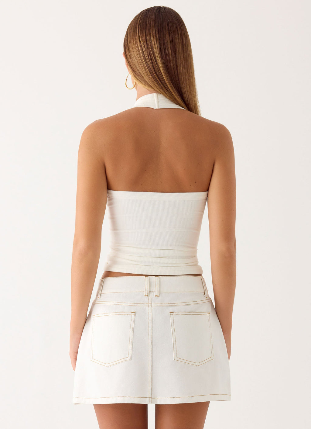 Julien Mid Rise Denim Mini Skirt - Ivory