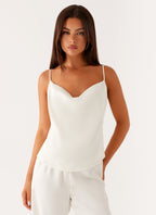 Kaia Cowl Neck Top - Butter