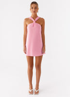 Keira Linen Micro Mini Dress - Pink