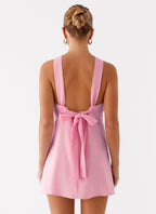 Keira Linen Micro Mini Dress - Pink