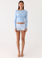 Liana Long Sleeve Top - Blue