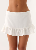 Lucie Mae Linen Mini Skirt - White