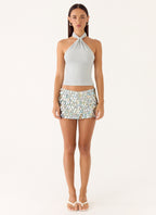 Merinda Mini Skort - Misty Blue