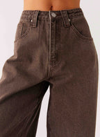 Midwest Low Rise Denim Jeans - Light Wash Chocolate