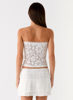 Moroder Low Rise Lace Mini Skirt - Cream