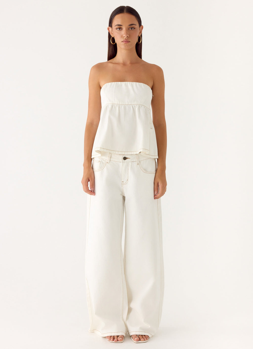 Nathan Denim Top - White