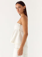 Nathan Denim Top - White