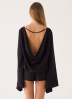 Orelia Long Sleeve Top - Black