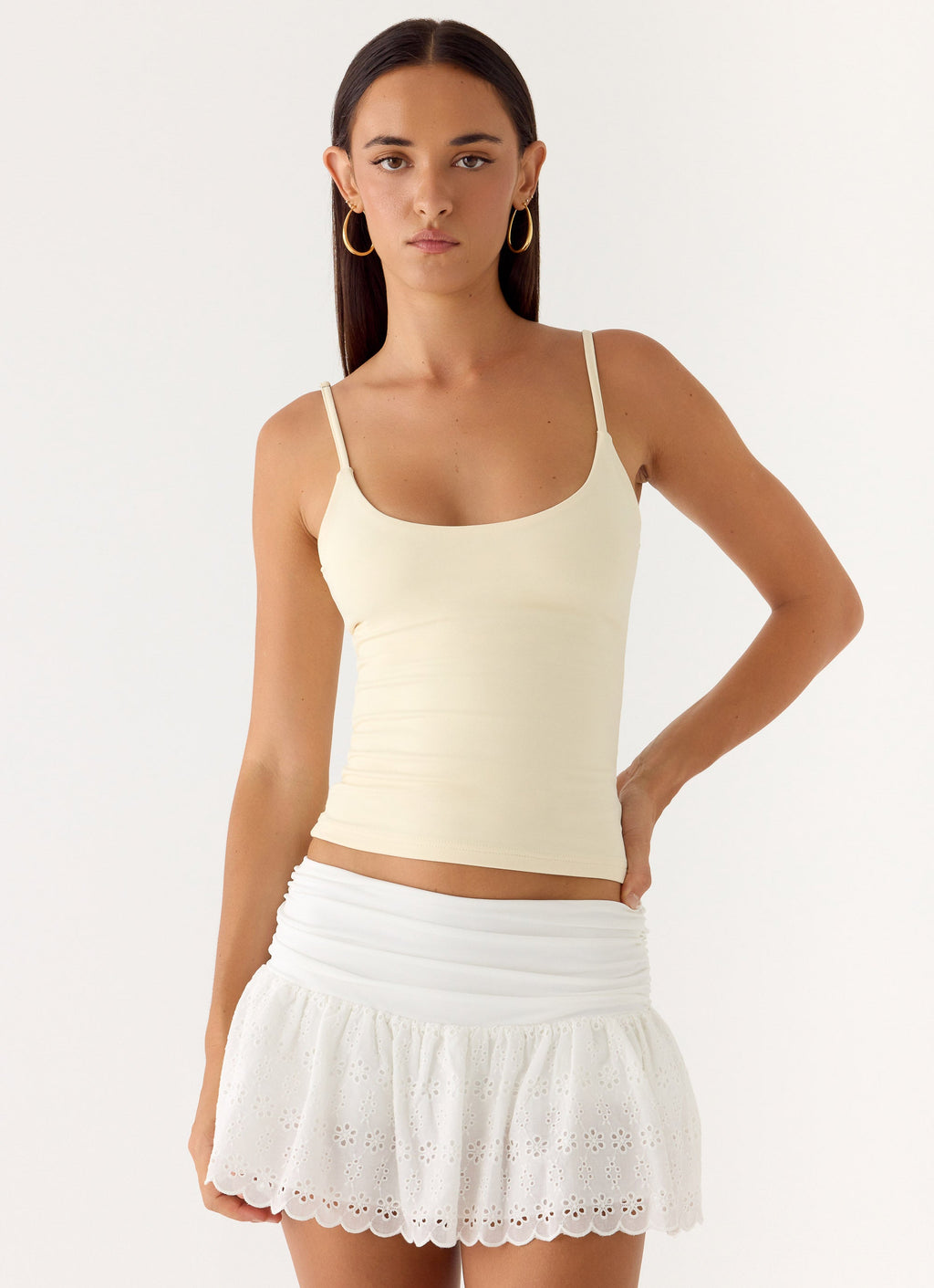 Overdue Low Rise Mini Skort - White
