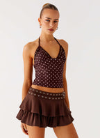 Prologue Belt Mini Skort - Chocolate