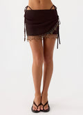 Sahana Beaded Mini Skirt - Chocolate