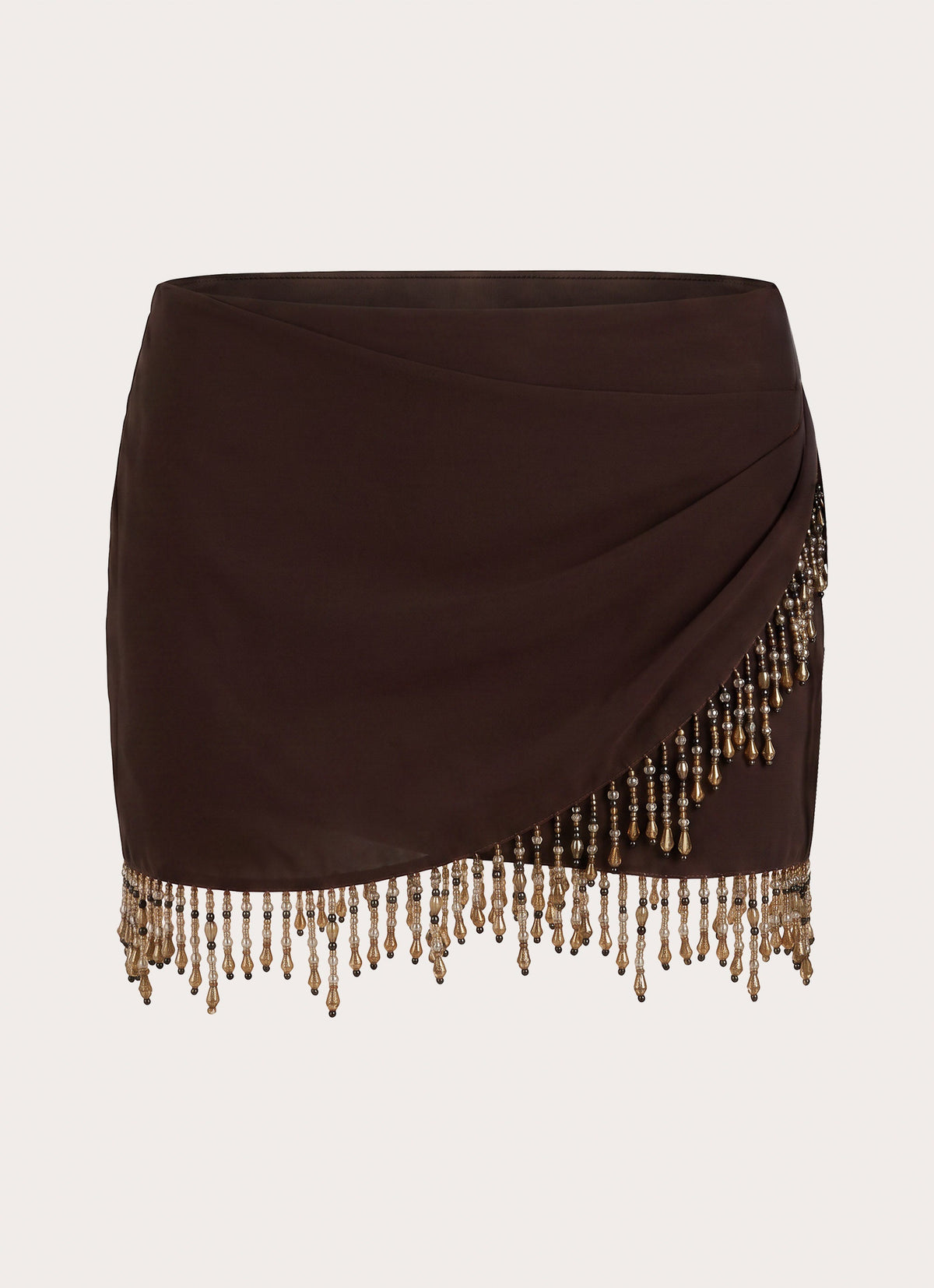 Sahana Beaded Mini Skirt - Chocolate
