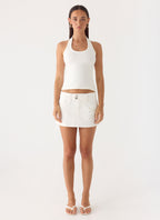 Sean Low Rise Denim Mini Skirt - White