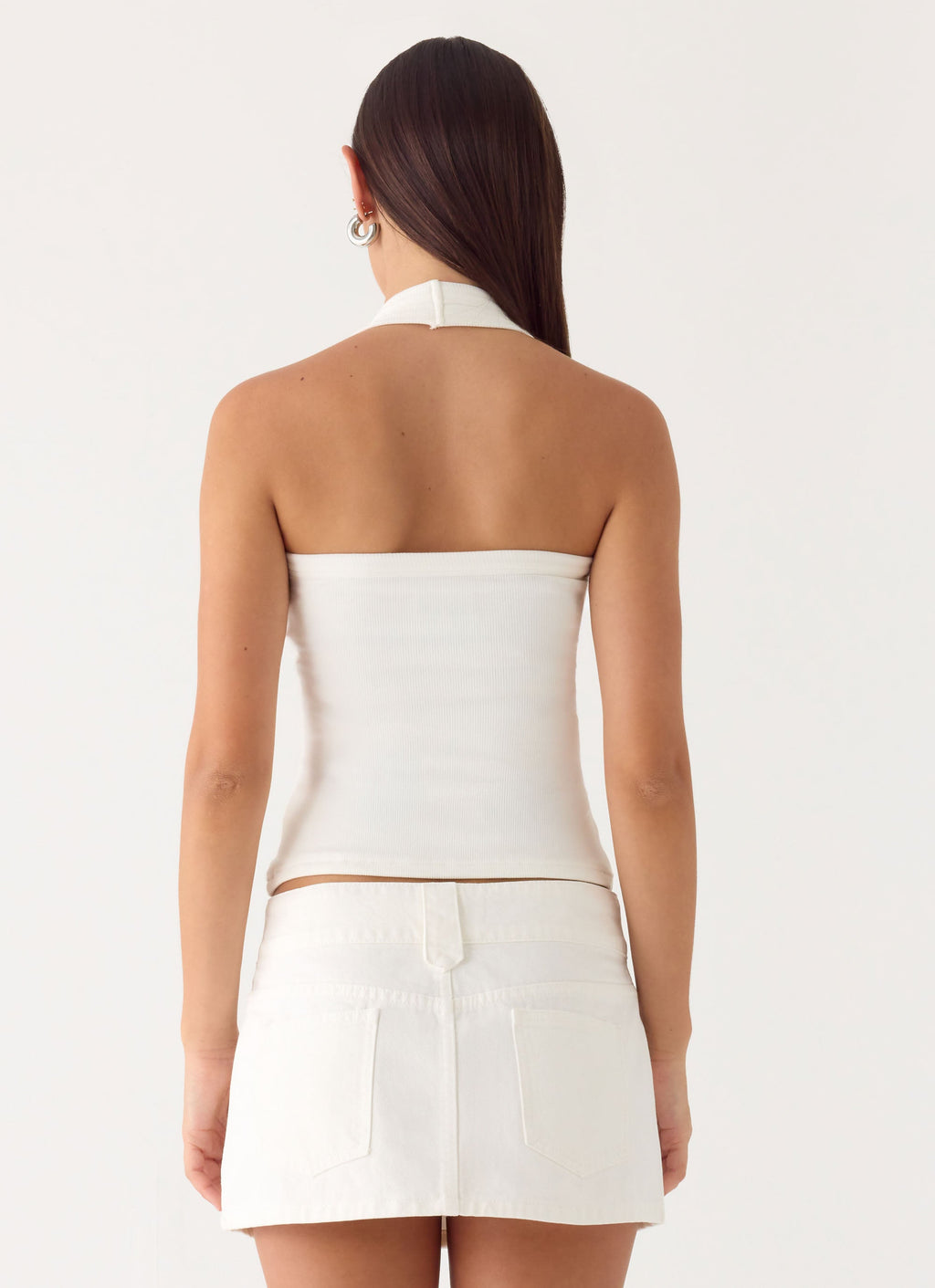 Sean Low Rise Denim Mini Skirt - White