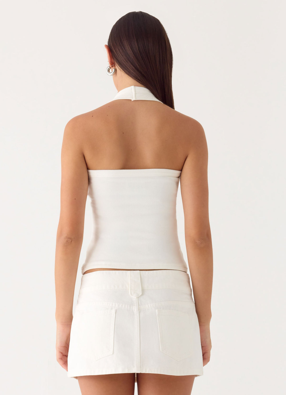 Sean Low Rise Denim Mini Skirt - White