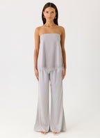 Sella Strapless Top - Misty Blue