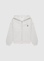 Signature Double Zip Up Hoodie - Grey