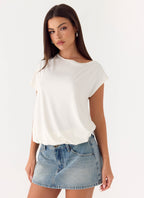Silas Low Rise Denim Mini Skirt - Vintage Wash Blue