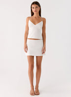 Under Heat Mini Skirt - White